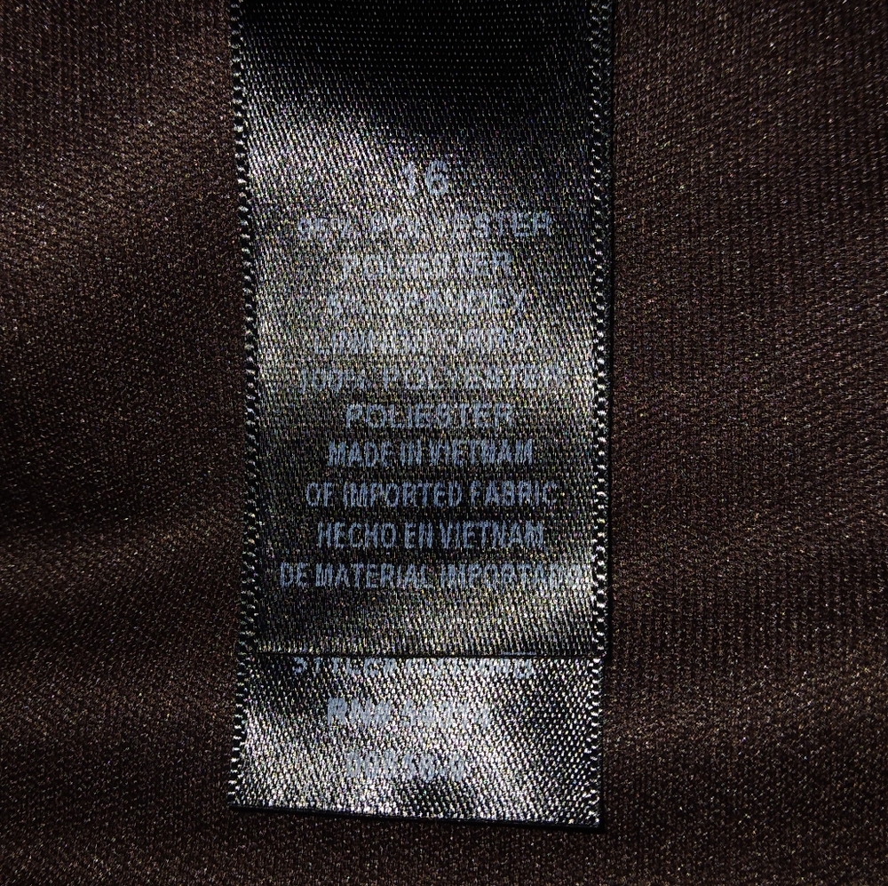 Bisou Bisou womens sleeveless v-neck brown dress back tie size 16 - Picture 5 of 5
